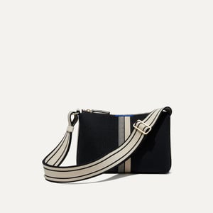 Track Stock of Rothy's The Casual Crossbody - Black And Ivory Stripe