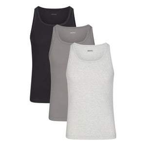 Track Stock of Skims Cotton Mens Rib Tank 3 Pack  - Heather Multi