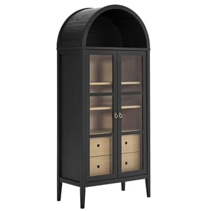 Track Stock of Modway Nolan Modern Farmhouse 71" Tall Arched Cabinet - Black