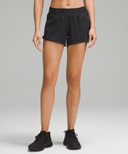 Track Stock of Lululemon Hotty Hot Low-Rise Lined Short 4" - Black