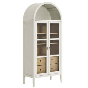 Track Stock of Modway Nolan Modern Farmhouse 71" Tall Arched Cabinet - White