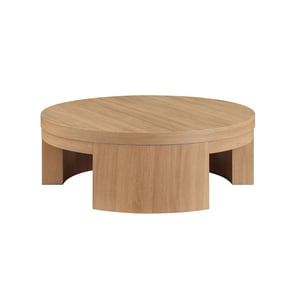 Track Stock of Beautiful Mod Round Coffee Table by Drew Barrymore - Warm Honey