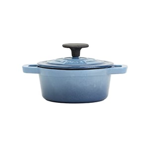 Track Stock of Smith Clark Ironworks Enameled Cast Iron Dutch Oven Pot with Lid (1 Quart, Blue)
