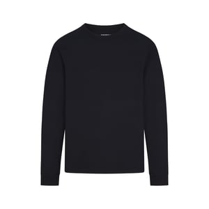 Track Stock of Heavyweight Cotton Mens Relaxed Long Sleeve T Shirt  - Obsidian