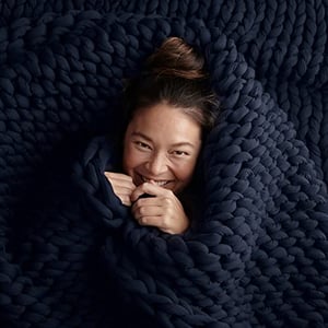 Track Stock of Bearaby Cotton Hand-Knit Weighted Blankets for Adults - Chunky Knit Blanket - Sustainable,