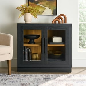 Track Stock of Better Homes & Gardens Ezra Accent Cabinet - Rich Black