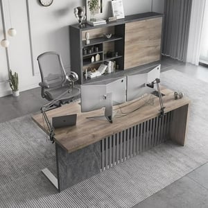 Track Stock of 63" Executive Office Desk with Stainless Steels Sturdy Frame( 6331.530 in)