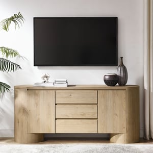 Track Stock of Modway Duval 71" Rounded Sideboard Storage Cabinet - Hickory Frost