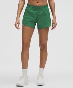 Track Stock of Lululemon Hotty Hot High-Rise Lined Short 4" - Everglade Green