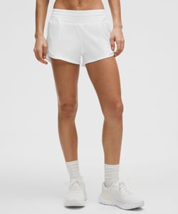 Track Stock of Lululemon Hotty Hot High-Rise Lined Short 2.5" - White