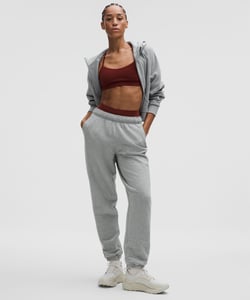 Track Stock of Scuba Mid-Rise Oversized Jogger *Regular - Heathered Core Medium Grey