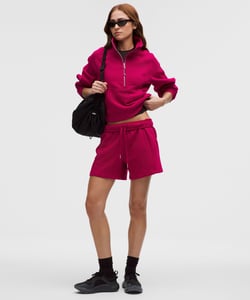 Track Stock of lululemon Scuba High-Rise Short 5" - Berry Rumble