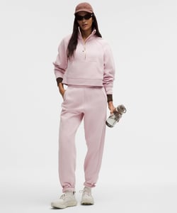 Track Stock of Scuba Mid-Rise Oversized Jogger *Regular - Porcelain Pink