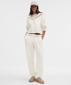 Track Stock of Scuba Mid-Rise Oversized Jogger *Regular - Light Ivory