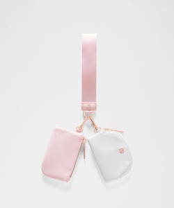 Track Stock of Lululemon Dual Pouch Wristlet - Pink Pearl/White/Rose Gold