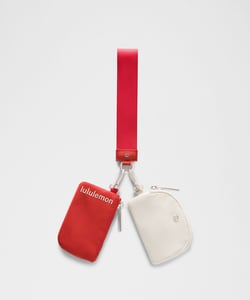 Track Stock of Lululemon Dual Pouch Wristlet - Oxford Red/Light Ivory/Silver