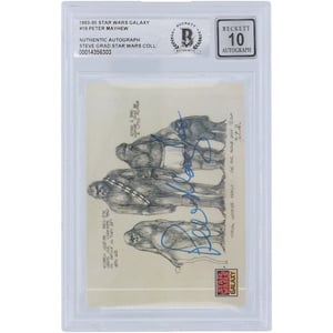 Track Stock of Peter Mayhew Star Wars Autographed 1993-95 Topps Galaxy #19 BGS Authenticated 10 Card
