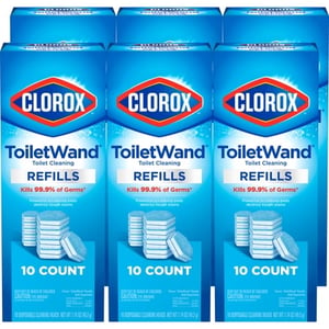 Track Stock of (6 pack) Clorox ToiletWand Disinfecting Brush Refills, Toilet Bowl Cleaner Disposable Wand