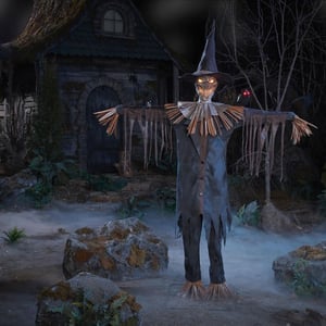 Track Stock of 6.5 FT Wicked Woods Animated LED Stalking Scarecrow
