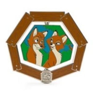 Track Stock of The Fox and the Hound 45th Anniversary Spinner Pin - Limited Release