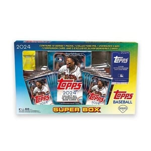 Track Stock of 2024 Topps MLB Series One Baseball Super Box Track Stock of 2024 Topps MLB Series One Baseball Super Box