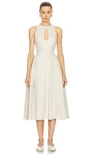 Track Stock of Revolve Seina Midi Dress - Natural Linen