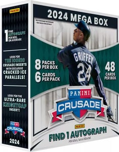 Track Stock of 2024 Panini Crusade Baseball Trading Card Mega Box Track Stock of 2024 Panini Crusade Baseball Trading Card Mega Box