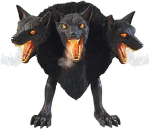 Track Stock of 2.5 Ft Cerberus Three Headed Dog Animatronics