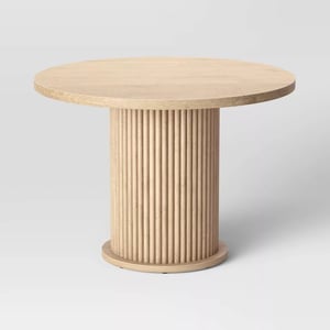 Track Stock of Trumbull Round Pedestal Dining Table with Fluted Base