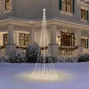 Track Stock of 12 ft. Giant-Sized Motion LED Pre-Lit Cone Tree