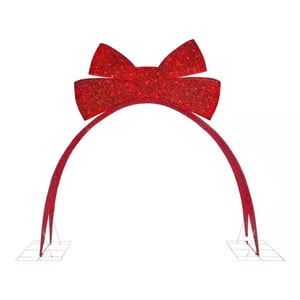 Track Stock of 9.5 ft. Giant-Sized Twinkling LED Red Bow