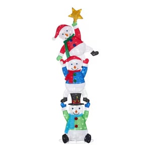 Track Stock of 7 ft. Icicle Shimmer LED Stacked Snowmen