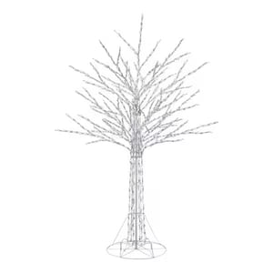 Track Stock of 8 ft. Giant-Sized Bare Branch White LED Tree