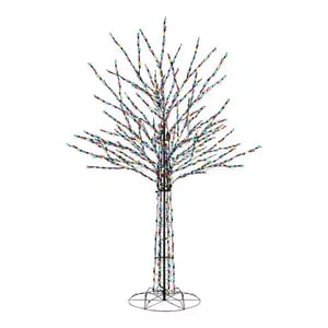 Track Stock of 8 ft. Giant-Sized Bare Branch Multi LED Tree