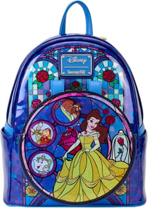 Track Stock of Loungefly Disney Princess Stained Glass: Belle Backpack