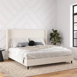 Track Stock of DHP Eveline Upholstered Platform Bed Frame
