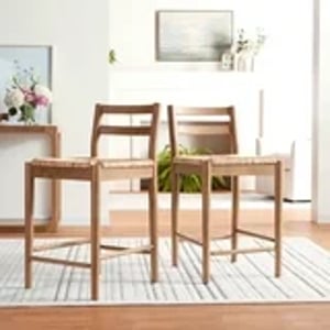 Track Stock of Laurel Counter Stools with Woven Seagrass Seat