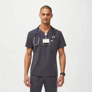 Track Stock of Figs Slim Leon Three-Pocket Scrub Top