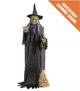 Track Stock of Gruesome Grounds Animated LED Spellcasting Witch