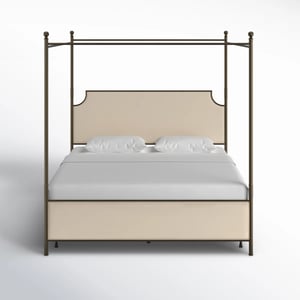 Track Stock of Aasif Upholstered Metal Canopy Bed
