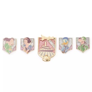 Track Stock of Disneyland 70th Anniversary Vault Collection Pin Set 1