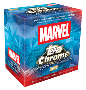 Track Stock of 2025 Marvel Comics Chrome Sapphire - Hobby Box Track Stock of 2025 Marvel Comics Chrome Sapphire - Hobby Box