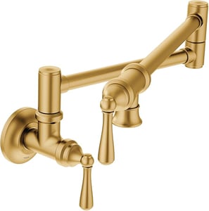 Track Stock of Moen Brushed Gold Pot Filler Kitchen Faucet Track Stock of Moen Brushed Gold Pot Filler Kitchen Faucet