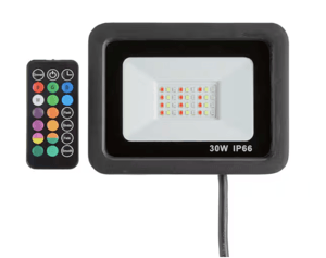 Track Stock of 30-Watt Multi-Colored LED Floodlight