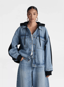 Track Stock of The Denim and Fleece Hoodie