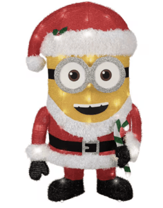 Track Stock of 39 in. Lighted Tinsel Yard Sculpture-Dave as Santa