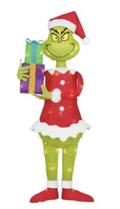 Track Stock of Dr. Seuss's The Grinch Lighted Tinsel Yard Sculpture