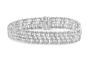 Track Stock of Diamond Leaf-Inspired Link Bracelet 