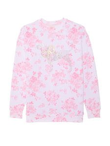 Track Stock of PINK x LoveShackFancy Oversized Crew Sweatshirt Track Stock of PINK x LoveShackFancy Oversized Crew Sweatshirt