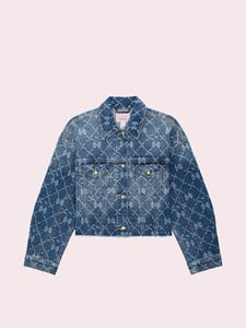 Track Stock of PINK x LoveShackFancy Cropped Denim Jacket